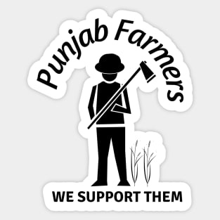 pujab Farmers we support them Sticker